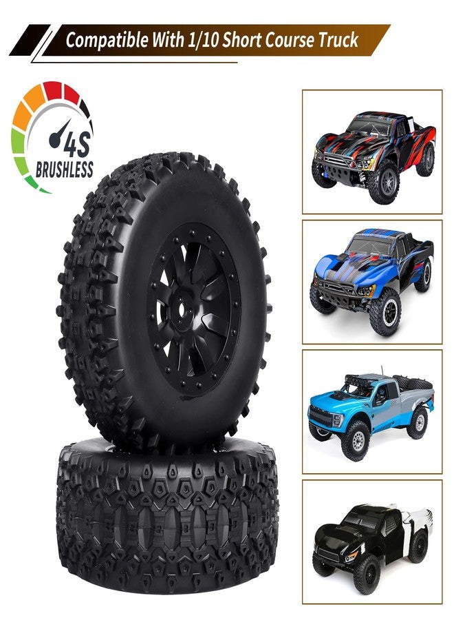FriHobby Preglued 1/10 RC Short Course Truck Wheels and Tires 12mm Hex SCT Tires Compatible with Traxxas Slash 2WD Vxl 4x4 BL-2S Losi Blackout SC 22S SCT 2S-4S Brushless - Image 3